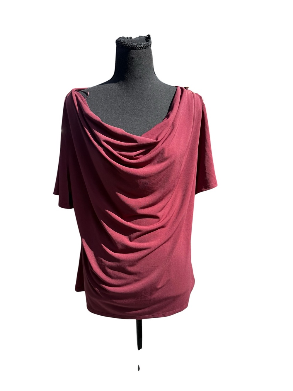 Michael Kors Draped Cowl Neck Top - Wine